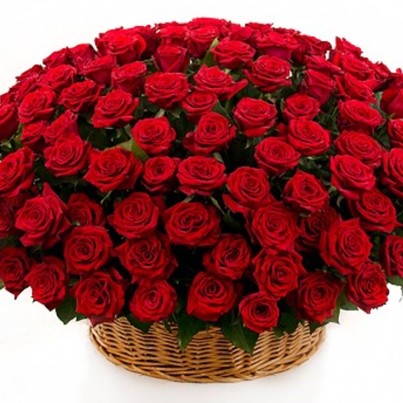 Корзина из 151 красной розы