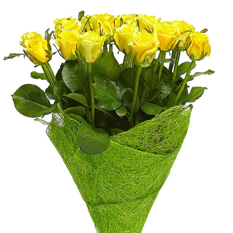 Букет из 15 желтых роз "Глория"