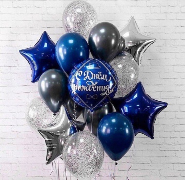 Набор воздушных шаров с днем рождения для него