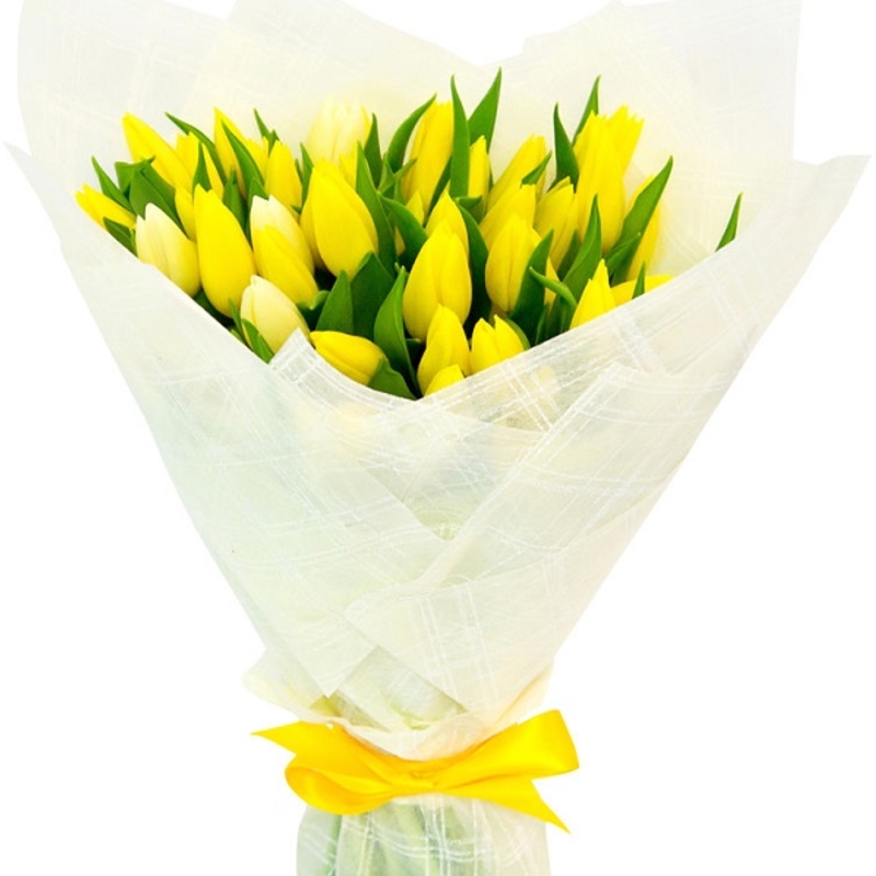 Букет из желтых тюльпанов "Светлые мысли"