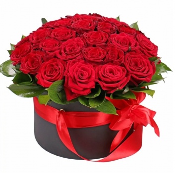 Букет из 35 красных роз в коробке