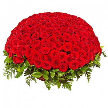 Букет из 201 красной розы в корзине