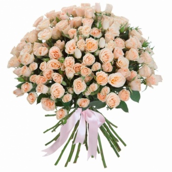 Букет из 25 кустовых кремовых роз