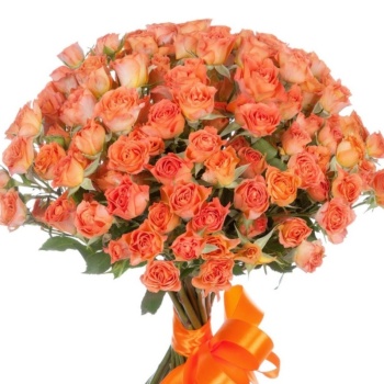 Букет из 21 оранжевой кустовой розы